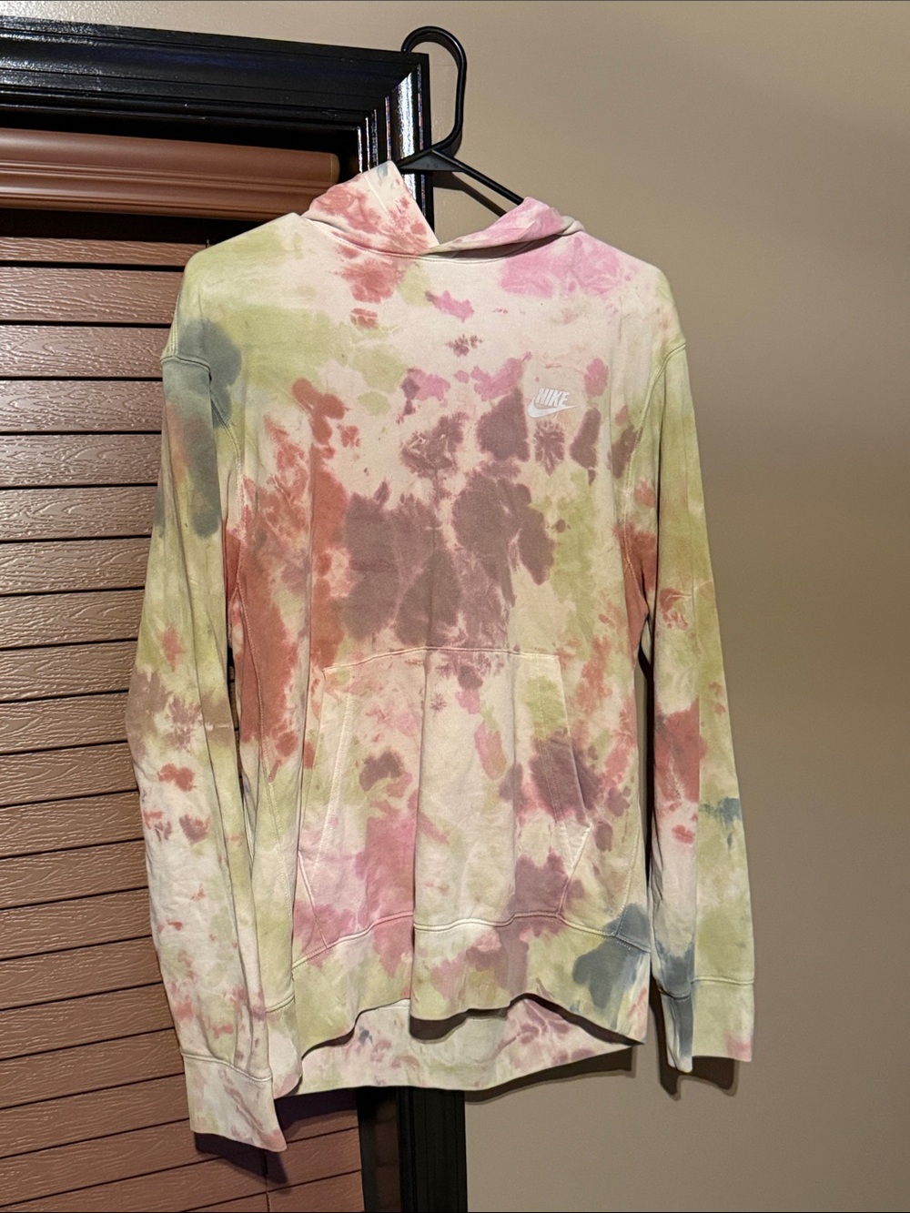 Nike Men's Tie-Dye Crewneck Hoodie - Pink, Green, Brown
